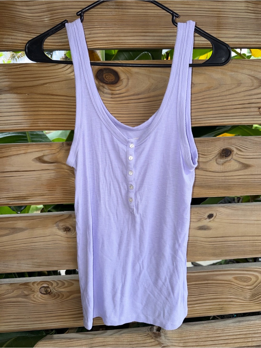 aerie Lavender Ribbed Button-Front Tank Top